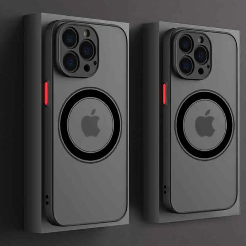 Armadura de lujo mate para Magsafe funda de carga inalámbrica magnética para iPhone 11 12 13 14 15 16 17 Pro Max Air Plus cubierta a prueba de golpes - imagen 2
