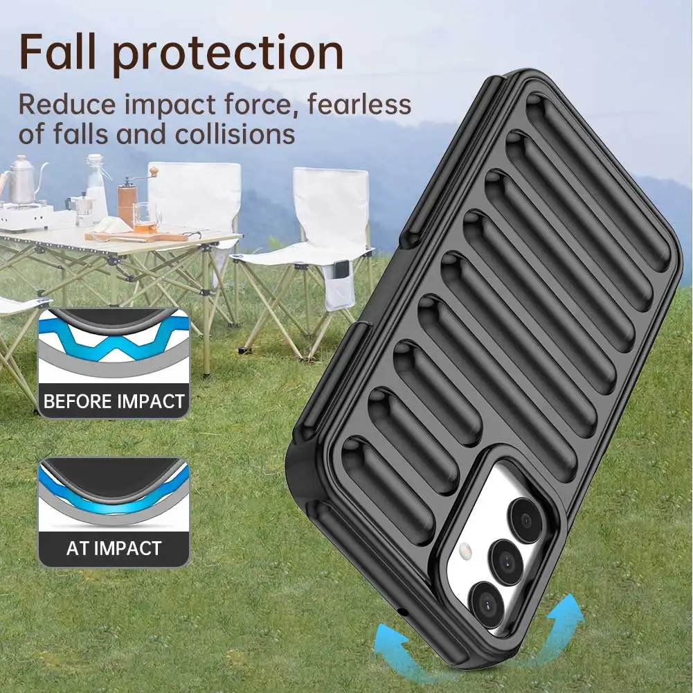 Armadura a prueba de golpes cápsula funda de cojín de aire para Samsung Galaxy M55 M15 M14 F55 F15 F14 C55 5G cubierta de silicona suave de Color sólido - imagen 3