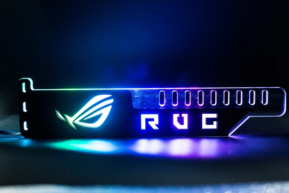 Cabezal de 5V y 3 pines, luz RGB/soporte acrílico de Metal para soporte, tamaño de tarjeta GPU 280*45*6mm/tarjeta de vídeo fija Compatible con AURA SYNC - imagen 5