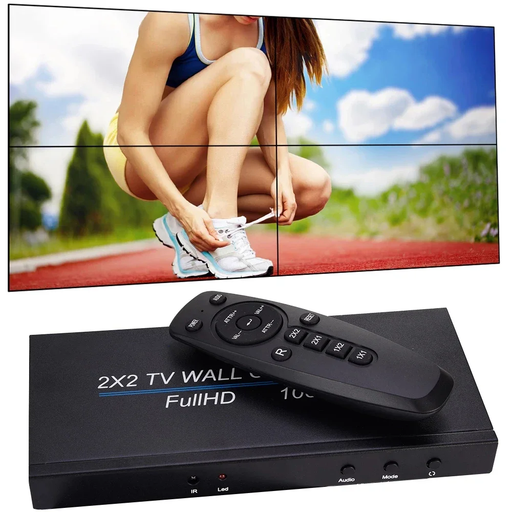 Controlador de pared de vídeo HDMI 2x2, caja de empalme de TV 1080P 1X2 1X4 1X3 2X1 3x1 4X1, procesador de empalme de pantalla múltiple, empalmador de TV de 4 unidades - imagen 3