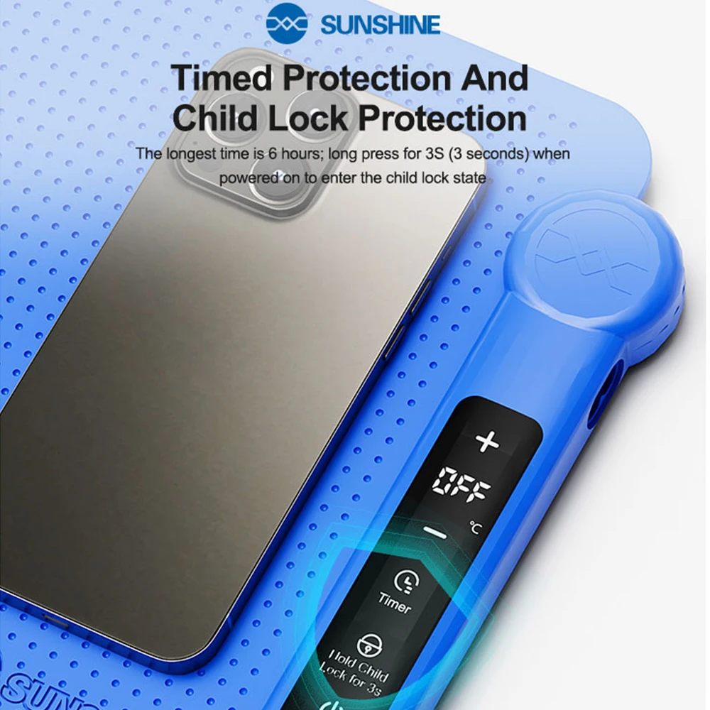 SUNSHINE LS3 Plus pantalla LCD almohadilla de reparación de eliminación de pantalla de calefacción diseño hueco para teléfono móvil tableta reparación herramienta de eliminación de pantalla - imagen 3