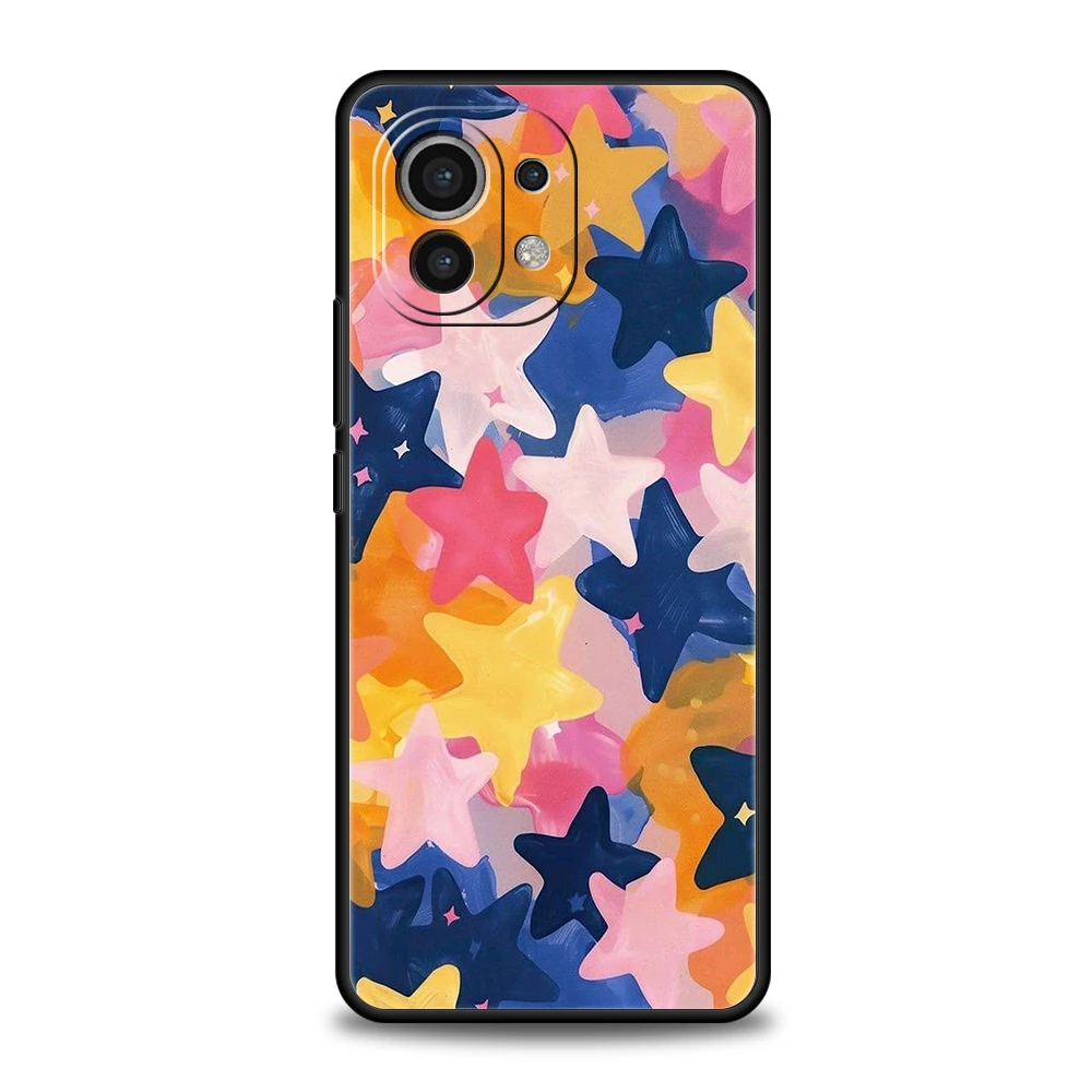 Funda de teléfono para Xiaomi 15 14 13 12 Lite 14T 13T 12T Pro Poco X7 X6 X5 X4 X3 NFC F7 Ultra F6 Pro cubierta suave estrellas coloridas - imagen 3