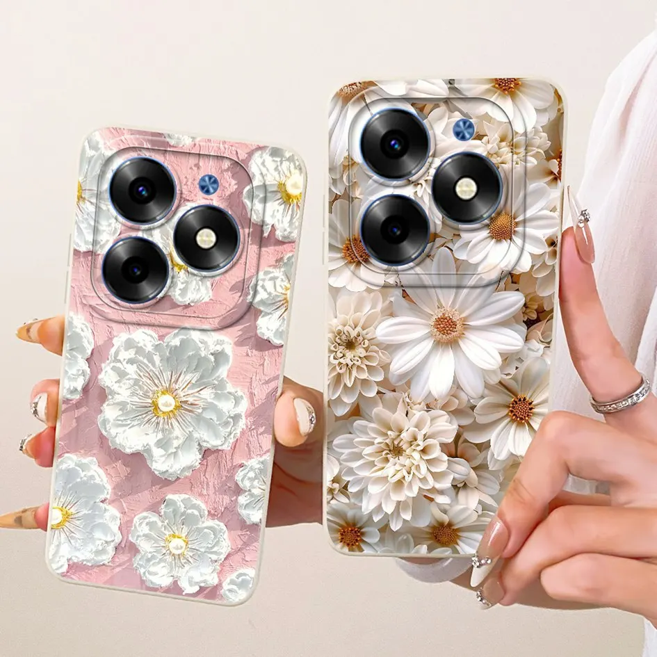 Para Infinix Smart 8 Funda X6525 nueva elegante flor pintada Funda de silicona a prueba de golpes para Infinix Smart 8 Pro Plus Smart8 HD Funda - imagen 2