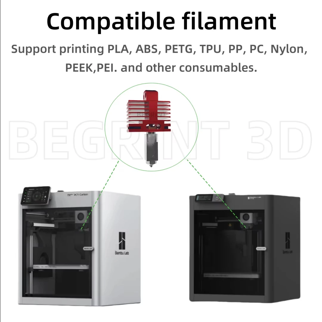 Actualización TZ4.0 Hotend para Bambu Lab P1S P1P X1 X1C X1E boquilla de acero endurecido de una pieza totalmente Hotend de Metal para impresora 3D P1S P1S X1 - imagen 5