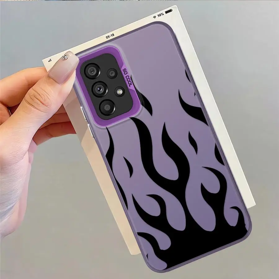 Funda trasera de teléfono para Samsung Galaxy A14 A04e A03 A11 A15 A16 A02 A13 A20s A06 A50 A12 interesante fuego - imagen 2
