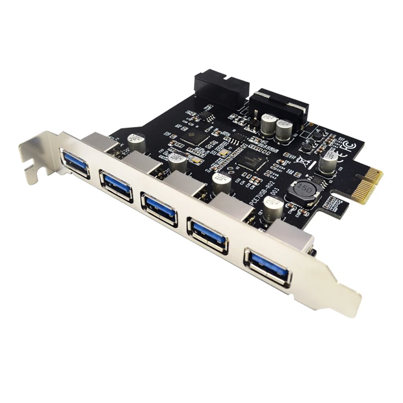 Adaptador de tarjeta de expansión PCIE X1 a USB3.2 Gen1, 5Gb, 19 pines, cabezal SATA/4 pines, Chip NEC d7201, 5/7 puertos USB 3,0, nuevo - imagen 5