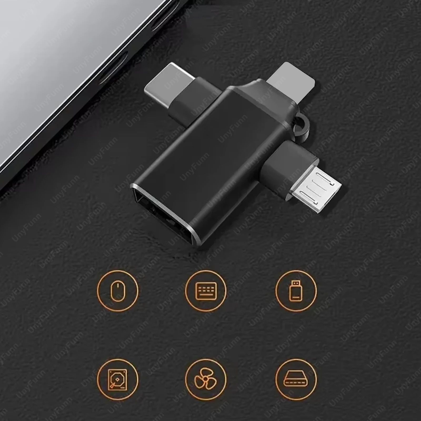 Adaptador OTG 3 en 1 para iPhone, adaptador Micro Lighning tipo C, convertidor adaptador de cámara USB 3,0 para unidad Flash USB Xiaomi Huawei - imagen 4