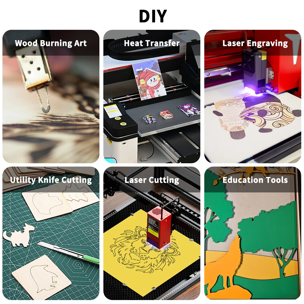 Tablero de tilo de madera contrachapada de colores, modelo artesanal de madera en blanco, materiales de corte de grabado láser de 300x300x3mm, 8 Uds. - imagen 3