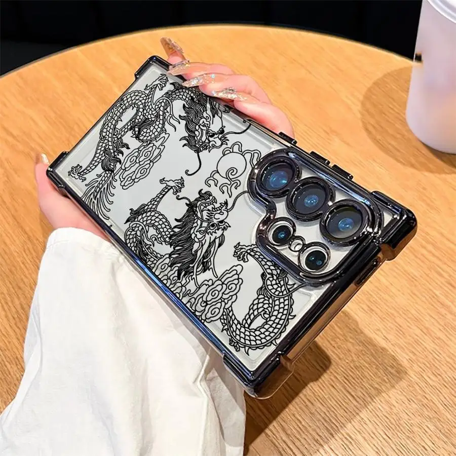 Cool Chinese Loong Funda para Samsung Galaxy S23 S22 Ultra S21 Plus S20 FE S25 Edge S24 Funda transparente - imagen 4