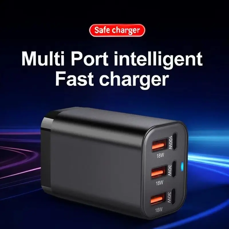 Cargador rápido GaN USB-C de 200 W y 6 puertos: adaptador de corriente ultraeléctrico para iPhone serie 14/13/12 y Samsung Galaxy S23/S22/S21 - imagen 2