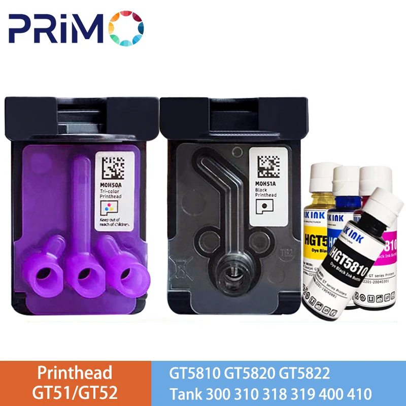 Cabezal de impresión remanufacturado para HP, tanque de tinta GT51, GT52, M0H50A, M0H51A, 5810, 5820, GT5800, GT5810, GT5820, GT5822, 115, 116, 300, 310, 400, 410