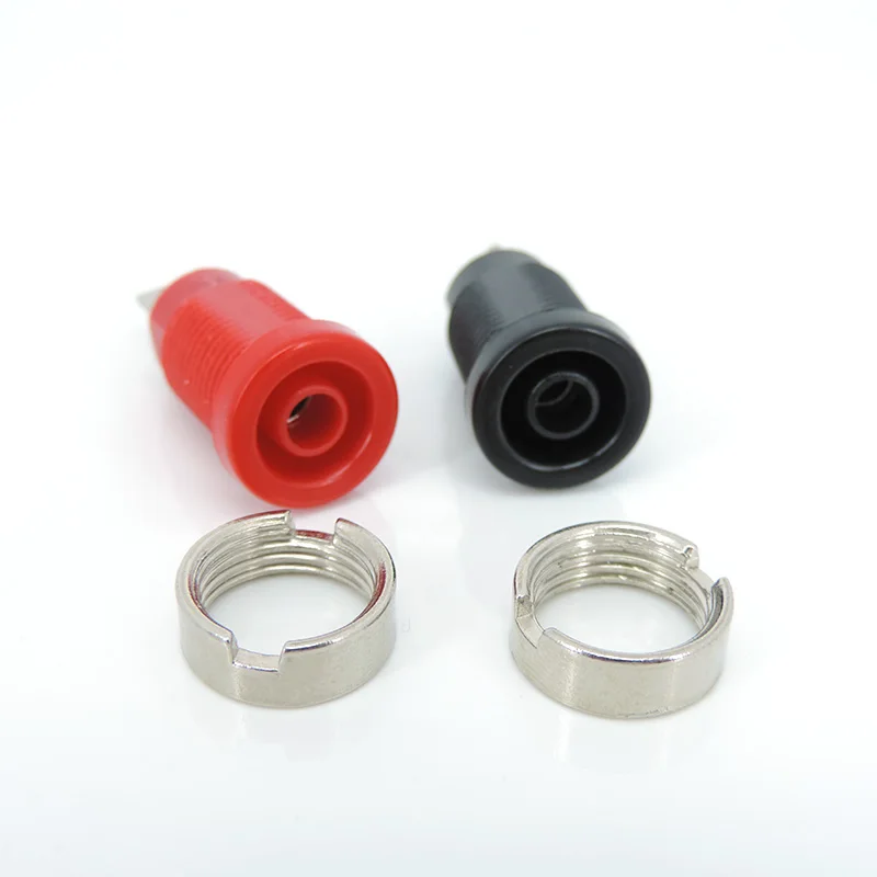 Rojo + negro 32A seguridad aislada 4MM Banana hembra cabeza enchufe Jack montaje en Panel vinculante poste conector multímetro - imagen 3