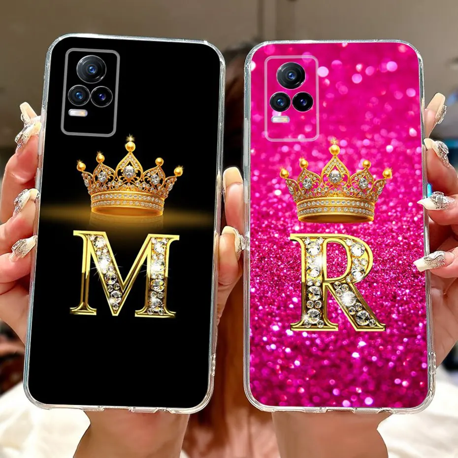 Funda de teléfono con letras a la moda para Vivo V21e V21 4G 5G, funda trasera transparente de TPU para Vivo V2061 V2066 V2050 V21 V 21E, fundas de silicona suave