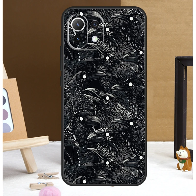 Funda con patrón de calavera de cuervo para teléfono, carcasa para POCO X6 Pro M6 X3 X4 X5 F3 F5 M5s Xiaomi 13 14 Ultra 12 Lite 11T 12T 13T Pro - imagen 2