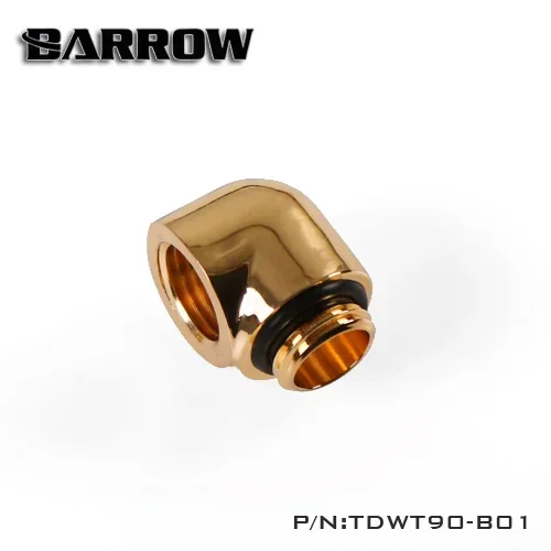 Barrow Brass Black White Silver G1 / 4 thread 90 degree Fitting Adapter water cooling Adapter water cooling fitting TDWT90-B01 - imagen 3