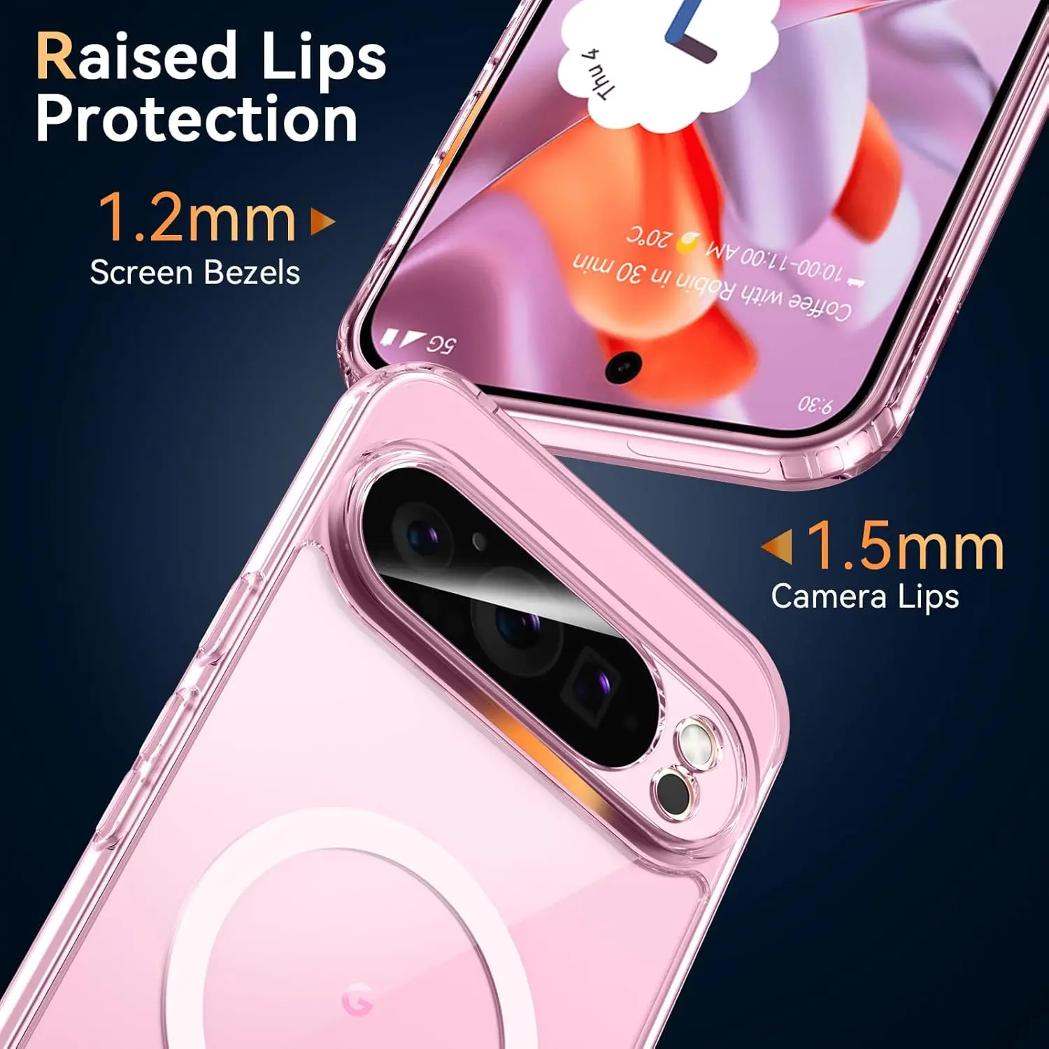 Funda para Magsafe, carga inalámbrica magnética, parachoques suave, cubierta trasera de plástico duro a prueba de golpes para Google Pixel 9 Pixel9 Pro 9Pro XL - imagen 2