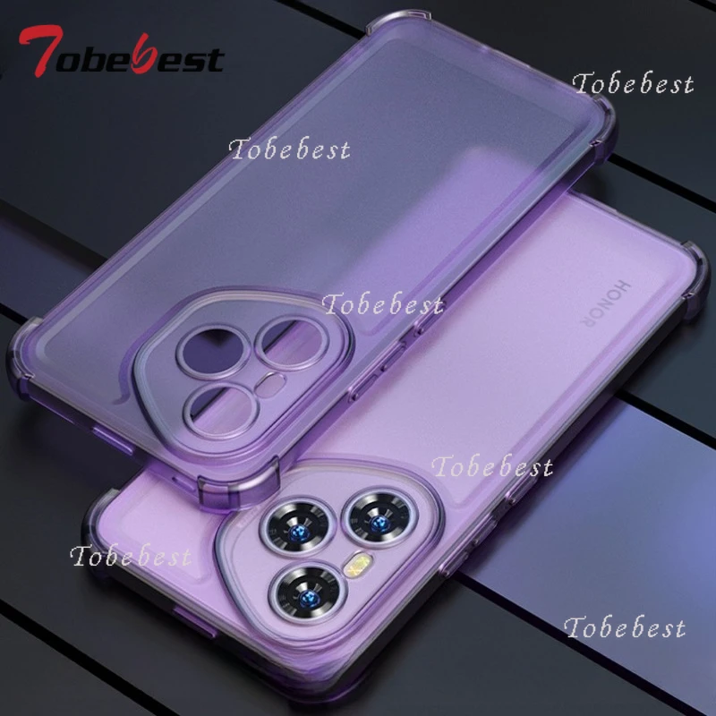Funda de silicona mate transparente a prueba de golpes de Color caramelo para Huawei Honor 400 300 Ultra 200 100 90 80 70 60 Pro funda suave Gobal - imagen 3