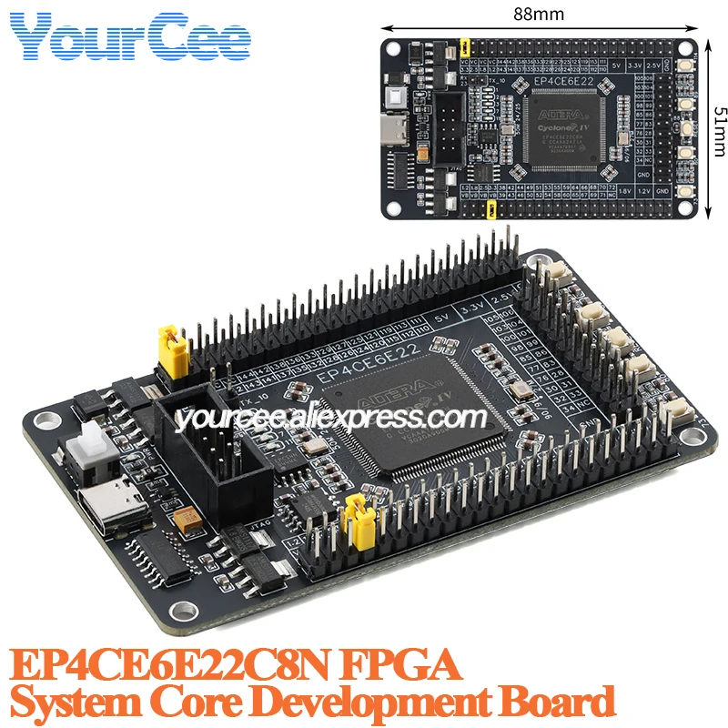 EP4CE6E22C8N FPGA EP4CE6E22 JTAG puerto de descarga RAM276480 bits sistema módulo de placa de desarrollo de aprendizaje central