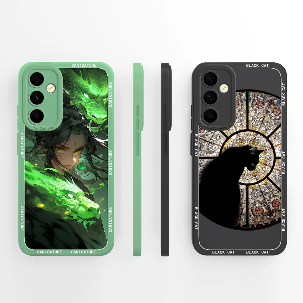 Para Samsung Galaxy A34 A33 A32 Funda de teléfono plantas simples carcasa anticaída para GalaxyA34 A 33 32 Funda de silicona líquida suave y lisa - imagen 5