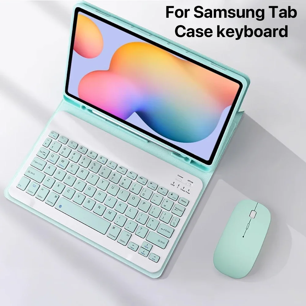 Funda con teclado para Samsung Galaxy Tab A9 Plus A7 10,4 A8 10,5 S6 Lite S7 S8 11 S9 FE teclado inalámbrico accesorios para Ipad