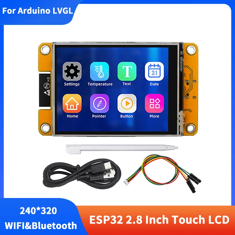 ESP32 Placa de desarrollo de pantalla LCD táctil de 2,8 pulgadas 240*320 módulo de pantalla TFT compatible con WIFI y Bluetooth para Arduino LVGL