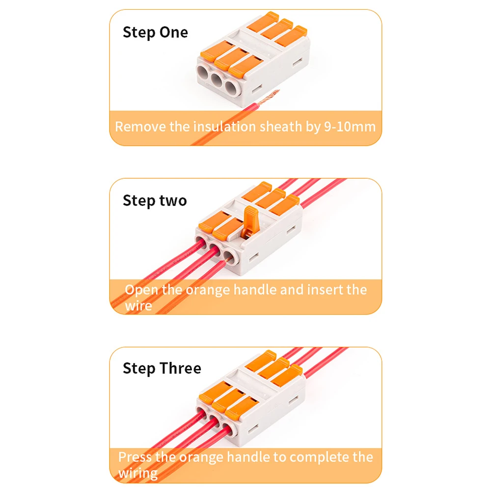 Conector de Cable Universal, bloque de terminales de cableado a tope compacto con palanca, divisor de acoplamiento rápido, 2/3/4/5/6 pines, 5 uds. - imagen 5