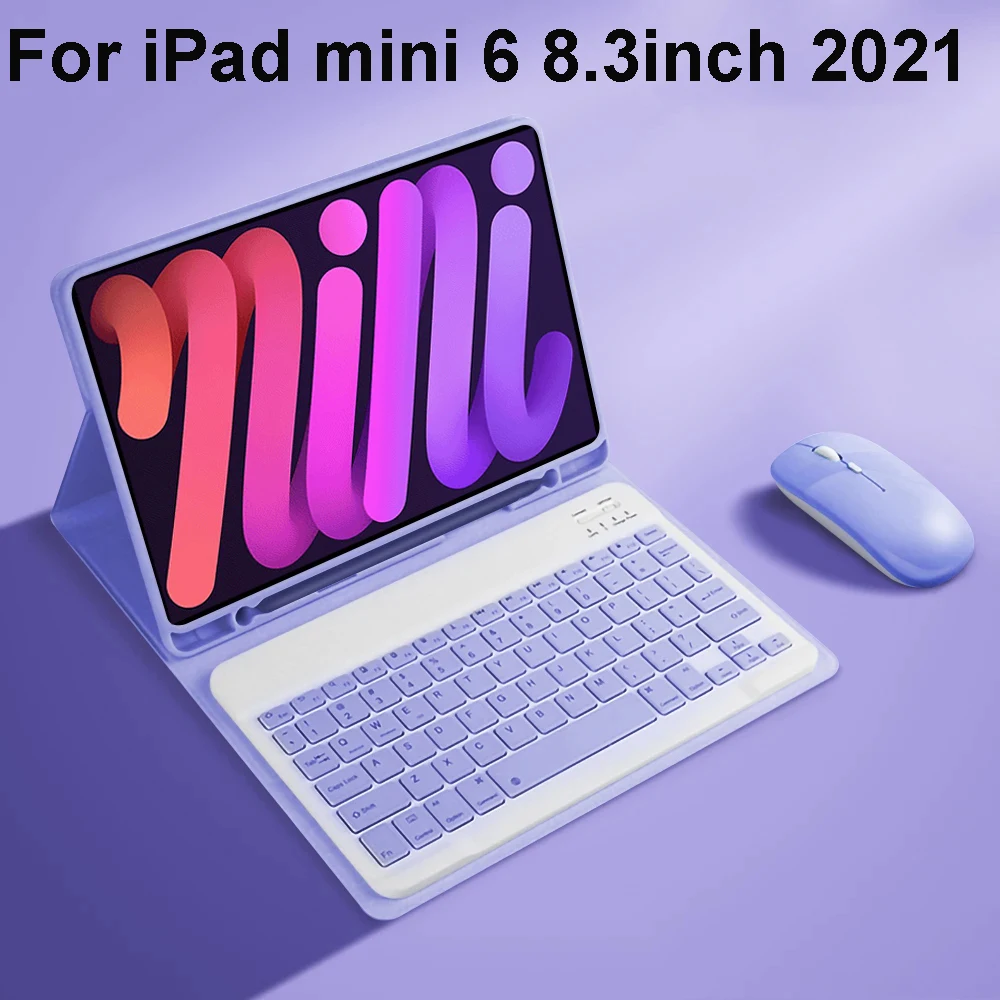 Funda para iPad mini 6 8,3 pulgadas funda con teclado Bluetooth desmontable para iPad Mini 6 8,3 pulgadas 2021 A2567 A2568 A2569