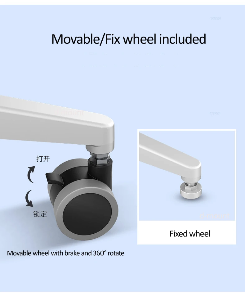 UT-2 Full Motion 2 en 1 soporte de suelo para ordenador portátil Monitor soporte para teclado ajuste de altura escritorio móvil para portátil Oficina en casa - imagen 5