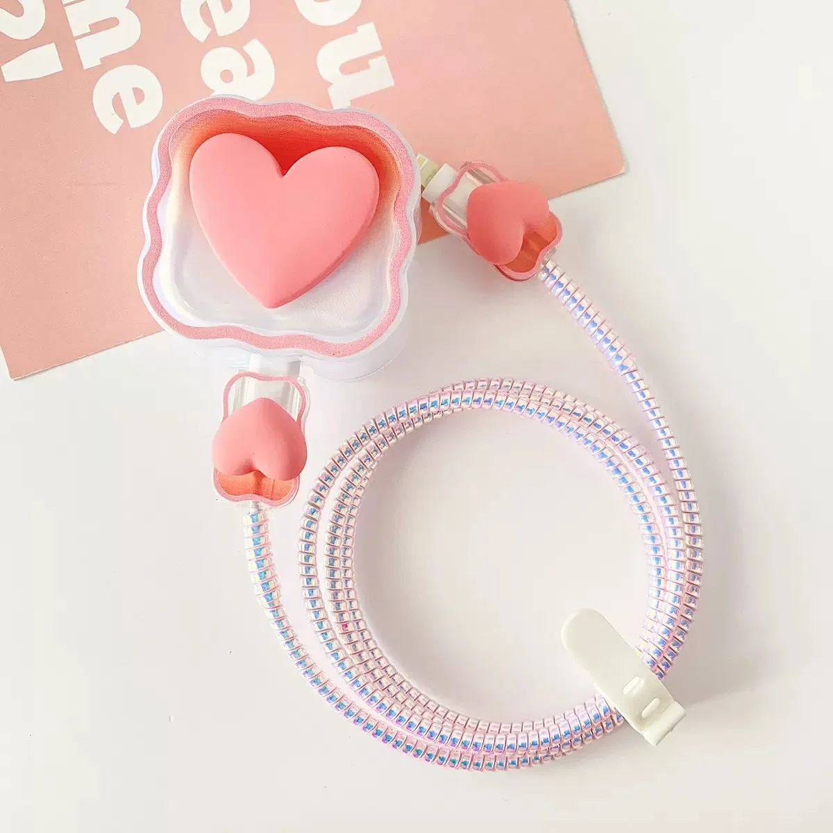 Nueva funda protectora de cargador para iPhone 15 14 13 12 Pro Max 18W 20W UE EE. UU. Original cargador línea enrollador protección - imagen 4