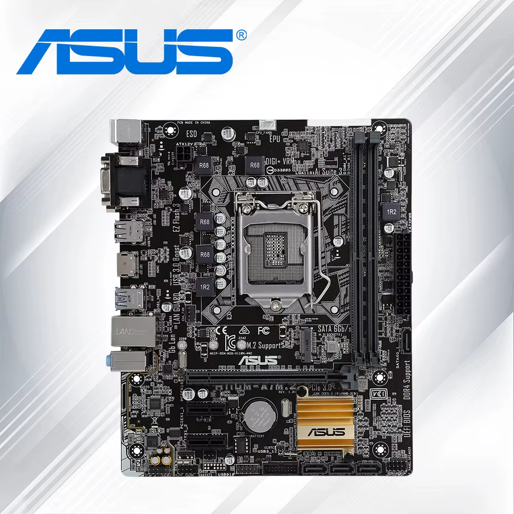 Nueva placa base para ordenador de escritorio ASUS H110M-A M2 LGA1151, placa pequeña M-ATX compatible con DDR4 (sin caja de venta al por menor) - imagen 4