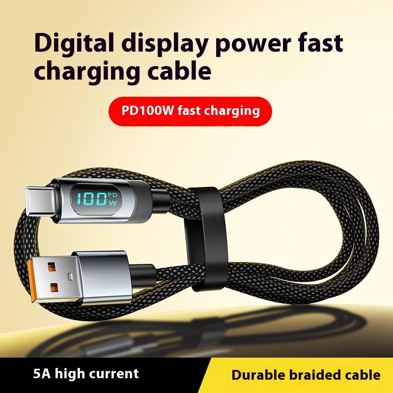 Pantalla digital inteligente de 100W Cable USB tipo C de carga rápida Cable de datos de pantalla digital para Huawei Xiaomi Samsung - imagen 3
