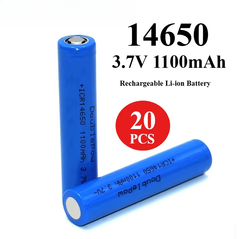 20 piezas 14650 3,7 V 1100mah batería recargable de iones de litio para linterna LED juguetes herramientas eléctricas electrodomésticos puntero láser
