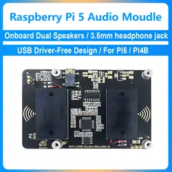 Tarjeta Sonido USB HAT Raspberry Pi 5 / 4B – Salida Altavoces y Jack 3,5mm