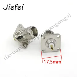 Conector Coaxial RF recto con copa de soldadura, montaje en Panel hembra, 2 piezas, TNC, 4 agujeros