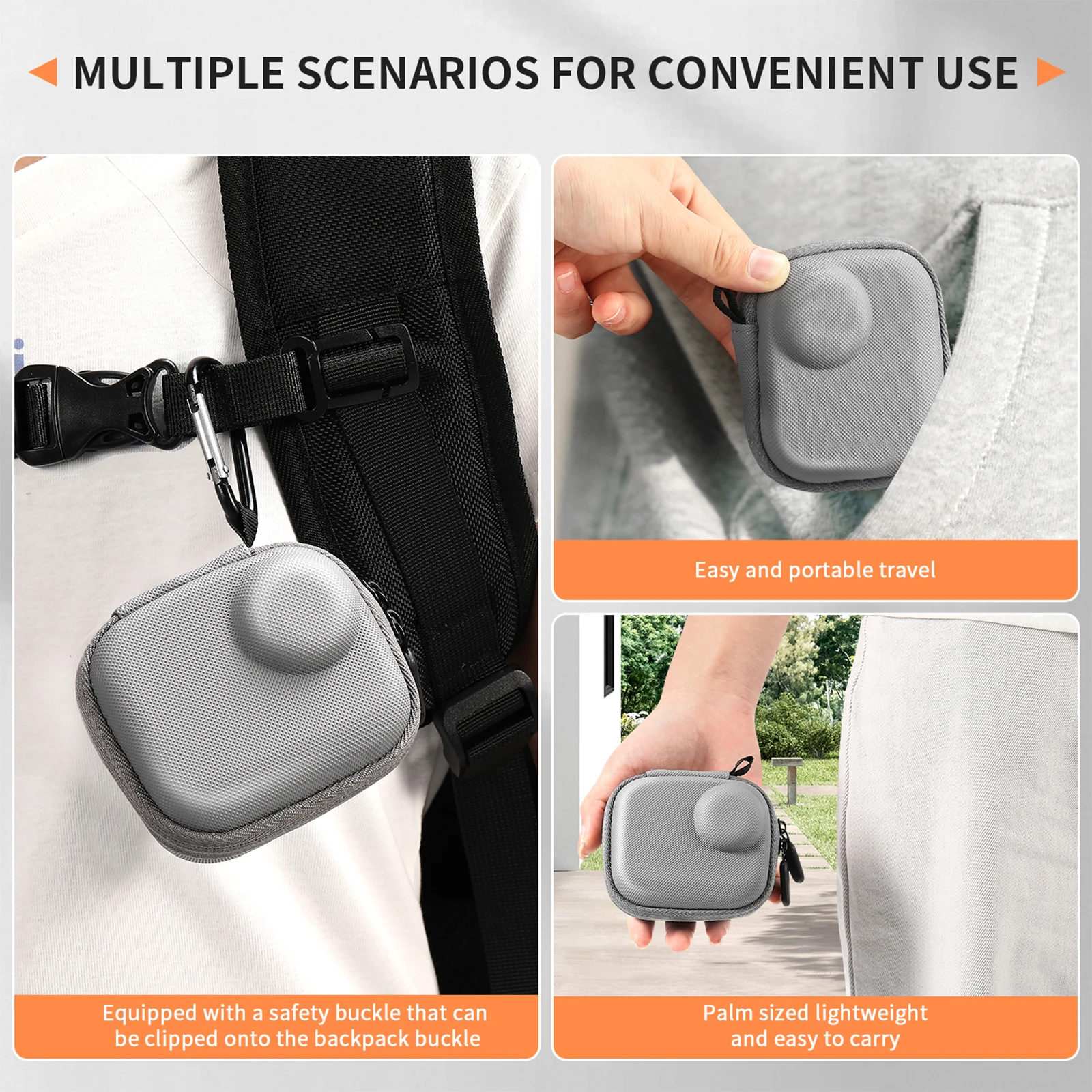 Bolsa de almacenamiento para cámara portátil Insta360 GO Ultra, funda protectora antipérdida a prueba de polvo, funda EVA a prueba de golpes para Insta360 GO Ultra - imagen 4