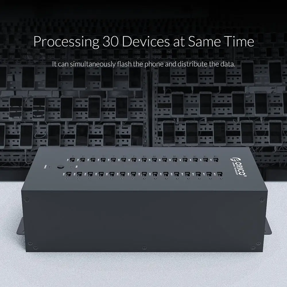 ORICO-HUB USB 2,0 de 20 y 30 puertos, divisor para disco U, prueba de datos, réplica por lotes con potencia de 300W, Accesorios para ordenador portátil - imagen 5