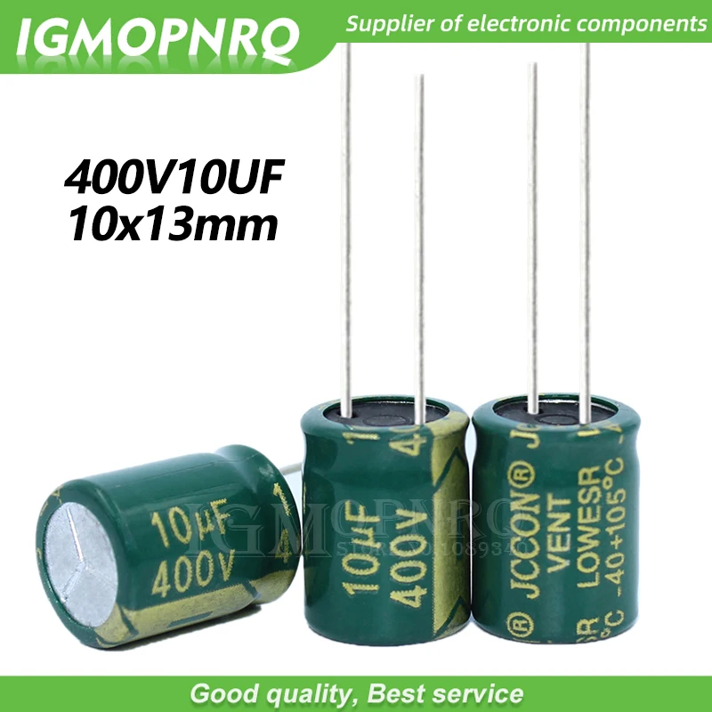 10 Uds 400V10UF 8*12mm igmopnrq condensador electrolítico de aluminio alta frecuencia baja impedancia 8x12mm