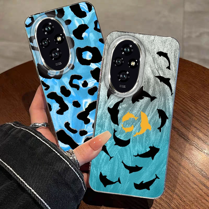 Para Honor 400 Lite 200 Pro 200 Lite 5G cubierta de teléfono dibujos animados gato leopardo estampado patrones moda suave TPU parachoques para Honor 400 Lite - imagen 5