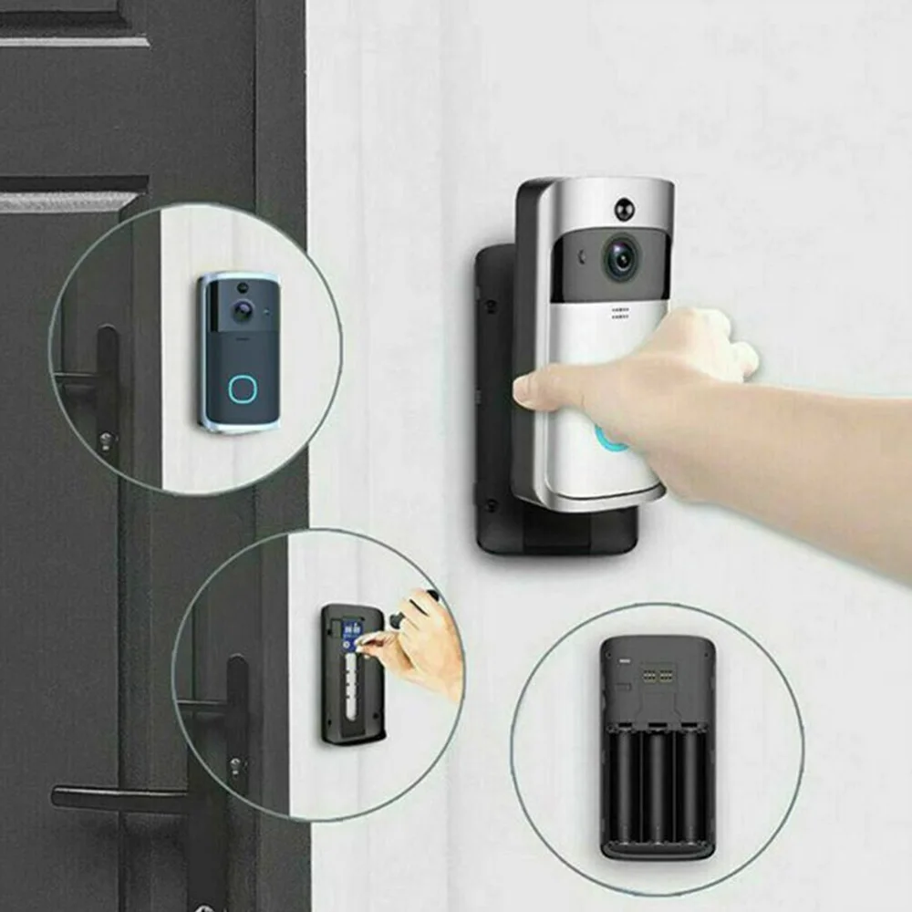 Timbre de puerta con vídeo inteligente V5, inalámbrico, WiFi, timbre de puerta de seguridad Visual 720P HD, Monitor remoto para el hogar, intercomunicador de visión nocturna para puerta - imagen 5