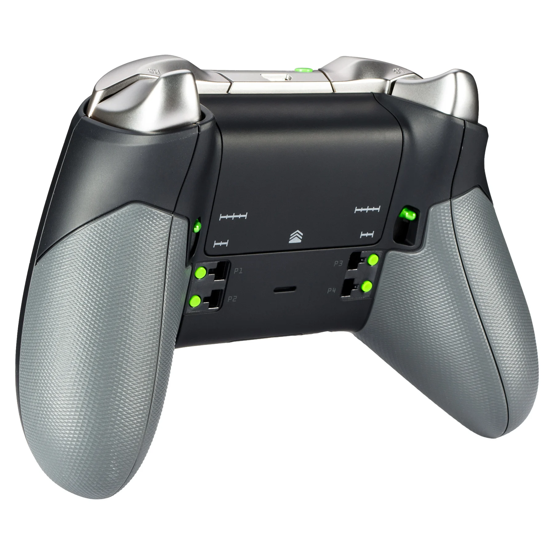 eXtremeRate Rieles laterales Empuñaduras traseras Paneles traseros para controlador Xbox One Elite (modelo 1698) - Negro Gris - imagen 4