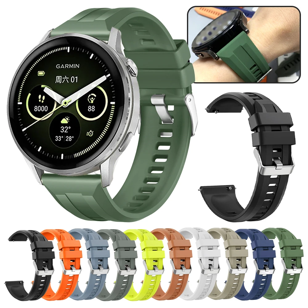 Correa de silicona para Garmin Venu 4 45mm 2 3 Forerunner 265 570 47mm 255 música Vivoactive 4 22mm banda para AMAZFIT BIP6 Correa inteligente