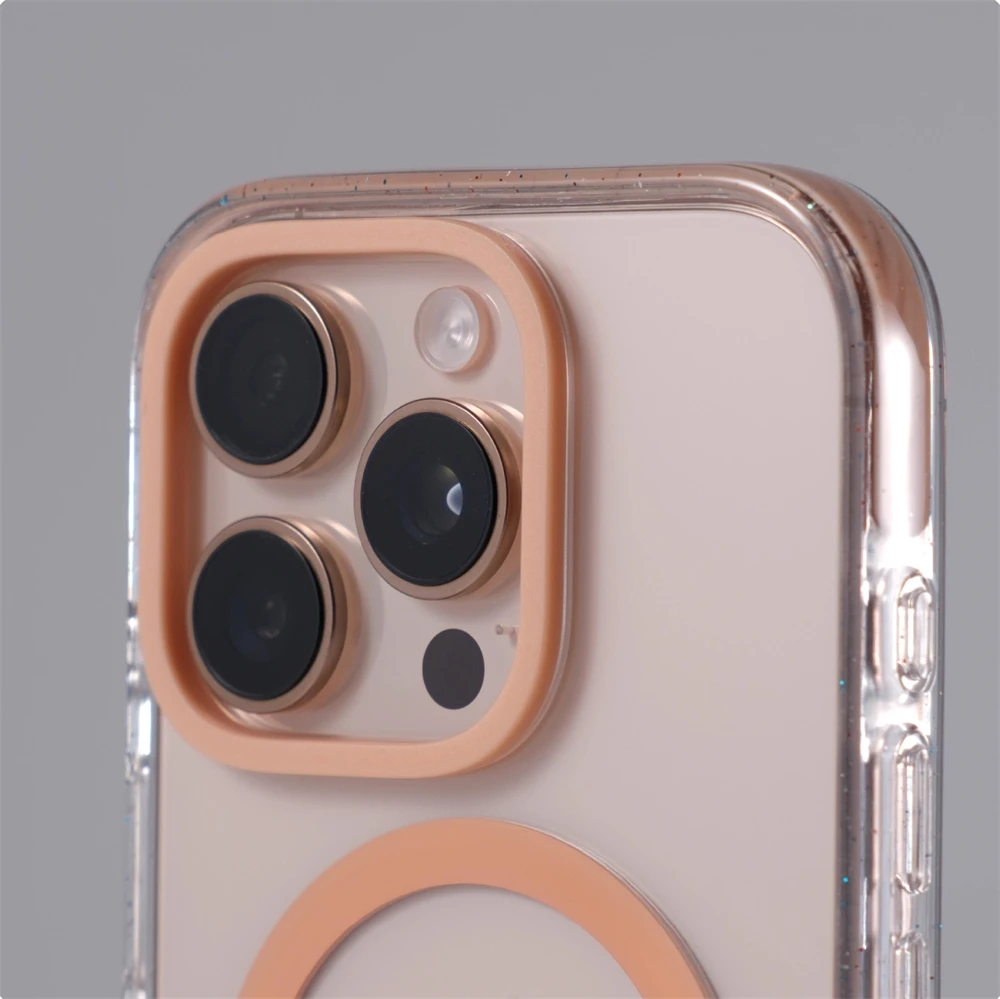 Funda transparente de lujo a prueba de golpes con purpurina para iPhone 17, 16, 15, 14, 13 Pro Max, funda de parachoques magnético con carga inalámbrica Magsafe - imagen 3