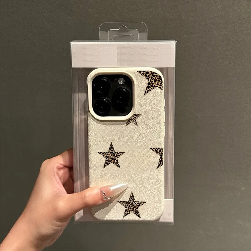 Funda de TPU con diseño de estrella de leopardo Simple y elegante para iPhone 17 Pro Max 16 15 14 13 12 11 XS Max XR X XS 16E 16 Plus 17 Air Cover - imagen 3