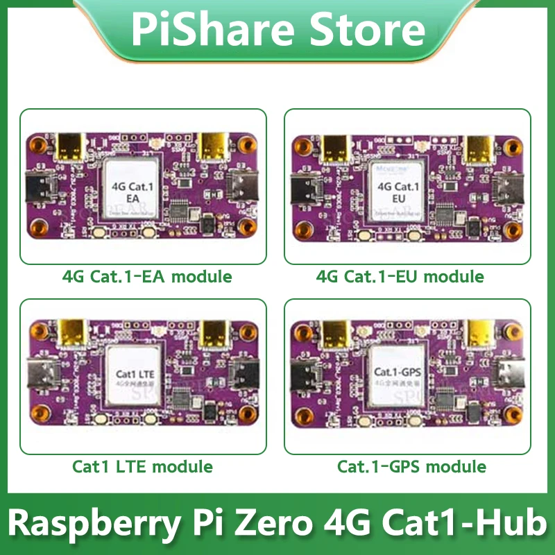 Raspberry Pi Zero 4G Cat1 con placa de expansión de concentrador USB EA/EU/LTE/GPS también para Zero 2W