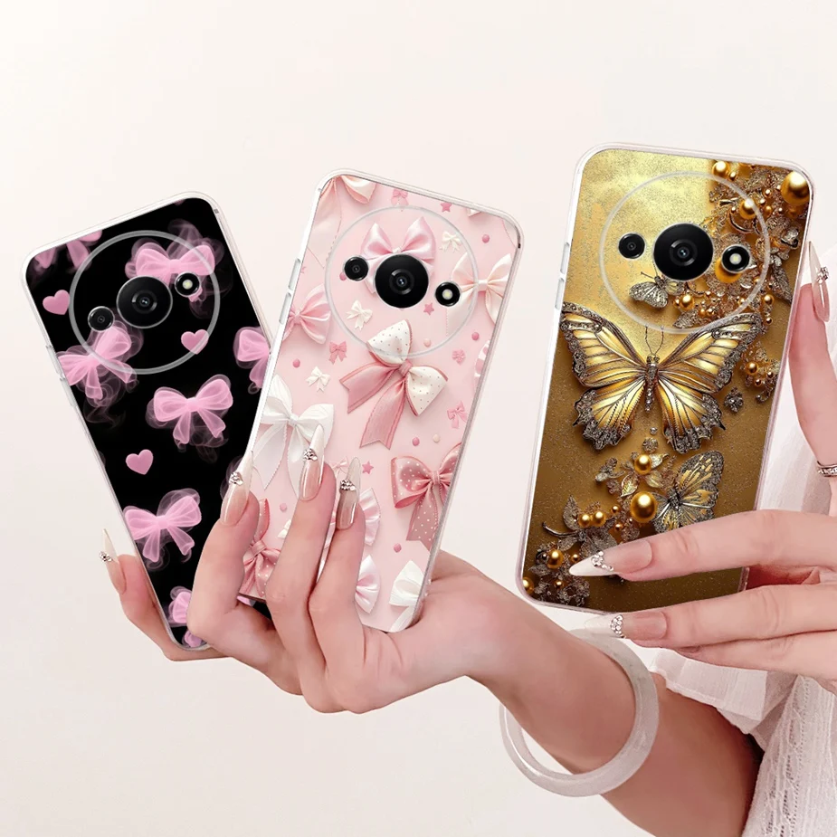 Para Xiaomi Redmi A3 A3x funda elegante mariposa pintada funda de silicona transparente para Redmi A3 Pro A4 RedmiA3 RedmiA4 Fundas suaves - imagen 3