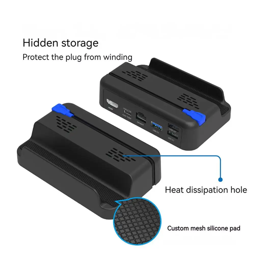 Estación de acoplamiento para consola de juegos Steam Deck, salida de vídeo HDMI 4K @ 60Hz, base de carga rápida para accesorios de juegos Steam Deck - imagen 5