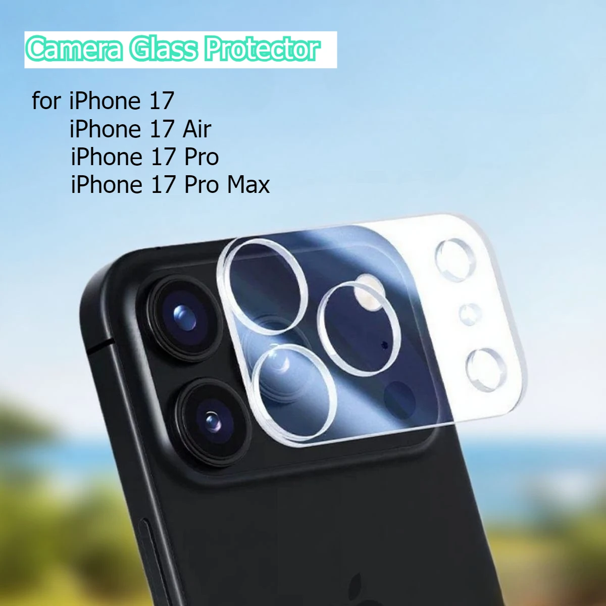 3 uds HD cristal de lente de cámara transparente para iPhone 17 Pro max 17 Air 17Pro cubierta de lente trasera tapa protectora de vidrio