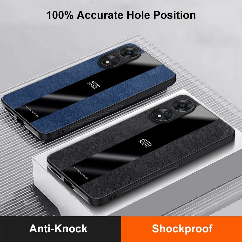 Funda de cuero con soporte de anillo para OPPO, carcasa trasera de silicona magnética de lujo para OPPO Reno 8T 5G, A98, A78, A58, A97, F23, A1 Pro - imagen 3