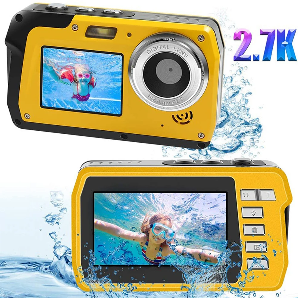 Cámara Digital impermeable 1080P 4K 56MP, videocámara antivibración para exteriores, IPS, pantalla Dual, Selfie, para natación - imagen 2