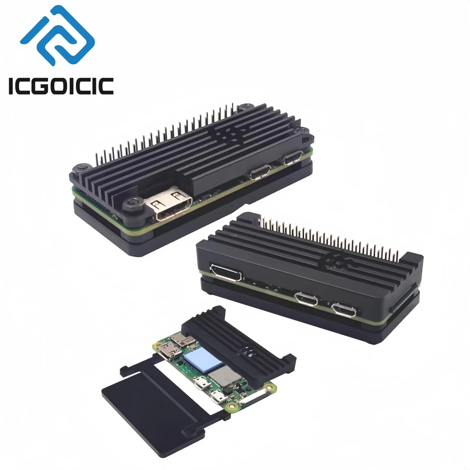 Kit de caja de disipador térmico de aluminio Raspberry Pi Zero 2W, Universal Raspberry Pi0 W |   2 W |   Zero - Carcasa de enfriamiento pasivo con cabezal GPIO